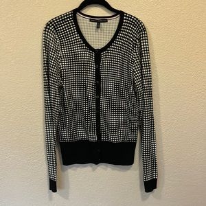 White House Black Market Black/White size L Cardigan